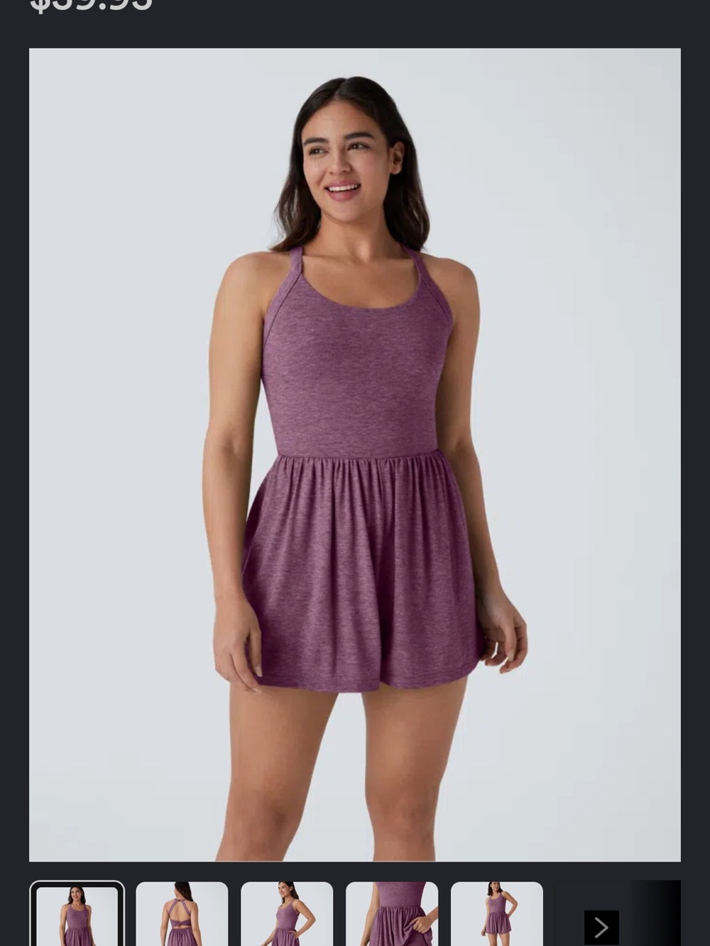 HALARA Heathered Plum Tank One-Piece Swim Dress